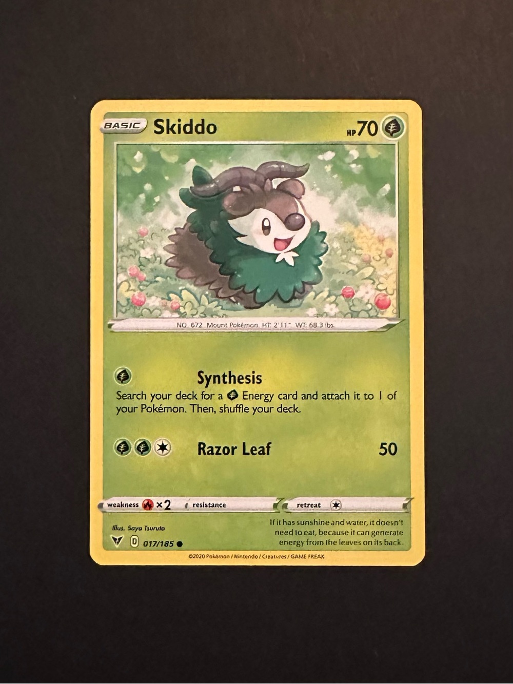 Skiddo Pokémon Card 017/185 Vivid Voltage